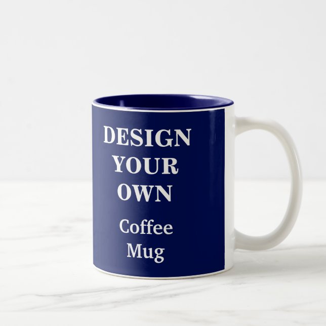 De Café Em Dois Tons Design da sua própria caneca - Azul (Direita)