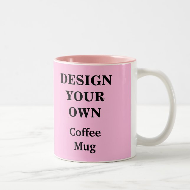 De Café Em Dois Tons Design da sua própria caneca - Rosa claro (Direita)