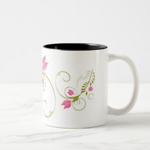 De Café Em Dois Tons Design lunático da caneca das flores