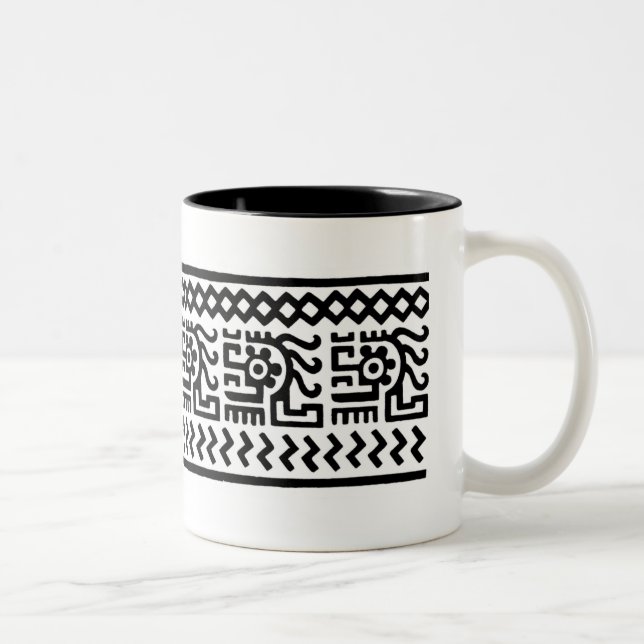 De Café Em Dois Tons Design mexicano antigo - caneca (Direita)
