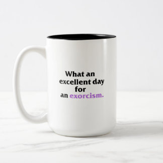 De Café Em Dois Tons Dia excelente para uma caneca do exorcismo