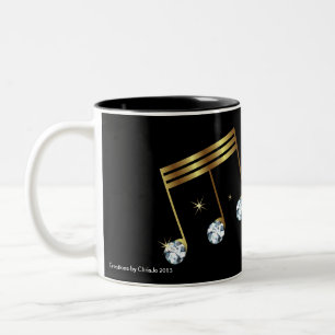 De Café Em Dois Tons Diamante e design Dourado da caneca da nota