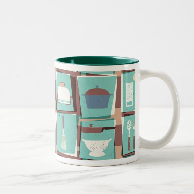 De Café Em Dois Tons Dispositivos da cozinha - caneca do jade (Direita)
