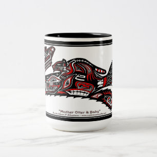 De Café Em Dois Tons Do "arte americanizado nativa da lontra da CANECA