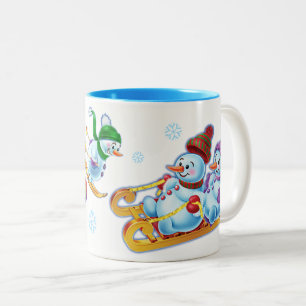 De Café Em Dois Tons Do inverno do país das maravilhas da caneca da