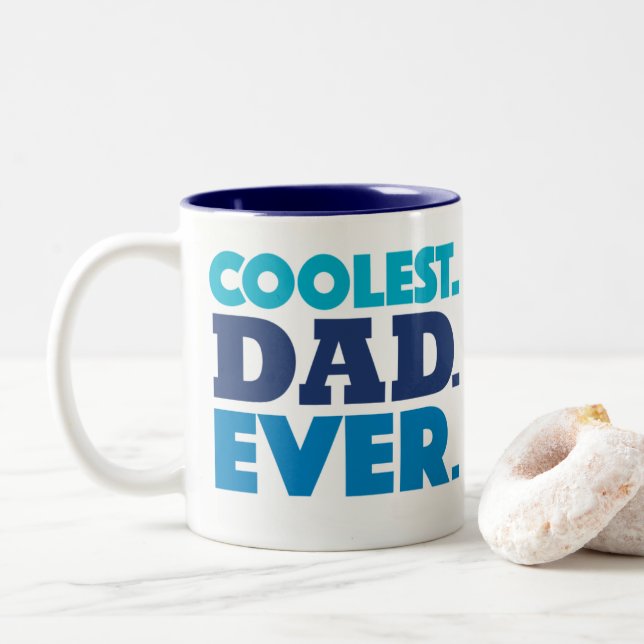De Café Em Dois Tons Do pai a caneca a mais fresca nunca, azul (Com Donut)