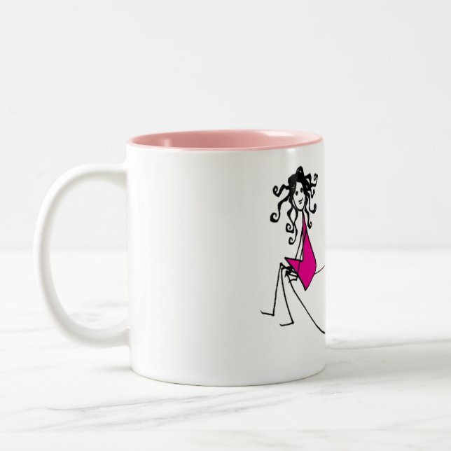 De Café Em Dois Tons Doce Sips: Rosa - Loreen Loves Caneca (Esquerda)