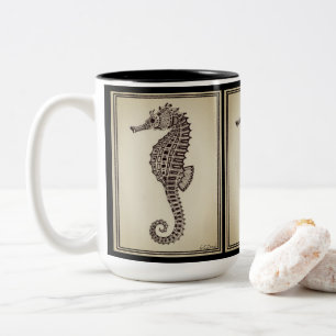 De Café Em Dois Tons Dois-tom do "cavalo marinho" 15 onças. caneca alt