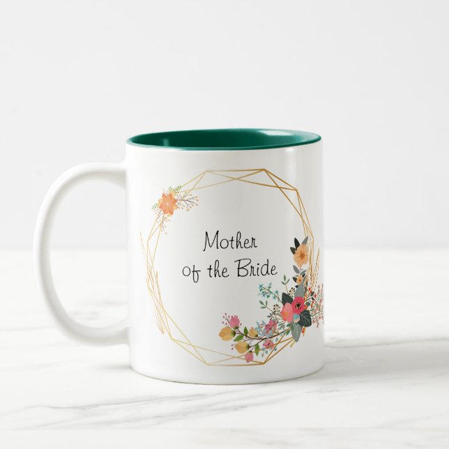 De Café Em Dois Tons Dourada Moldura Mãe da Caneca Noiva (Esquerda)