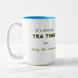 De Café Em Dois Tons É sempre hora do Chá Caneca Two-Tone