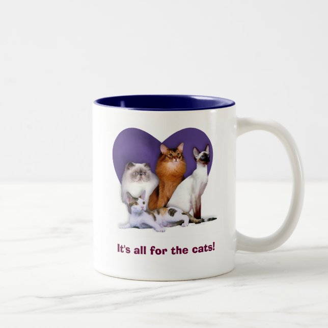 De Café Em Dois Tons É todo para os gatos! Caneca (Direita)