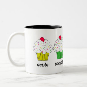 De Café Em Dois Tons Eenie, Meenie, Miney, Moe! Caneca do cupcake