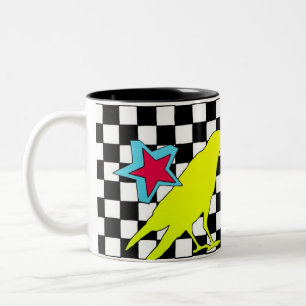 De Café Em Dois Tons "Em linha recta" caneca
