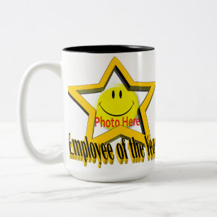 De Café Em Dois Tons Empregado da caneca da estrela & da foto do ano