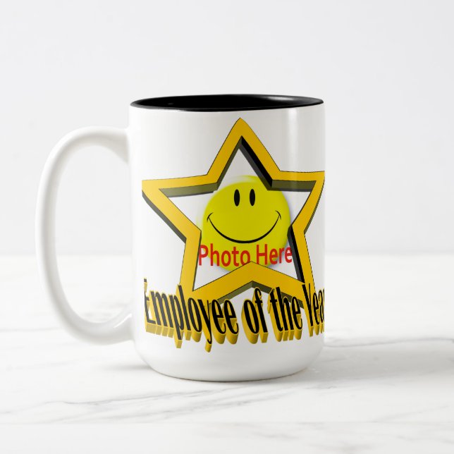 De Café Em Dois Tons Empregado da caneca da estrela & da foto do ano (Esquerda)