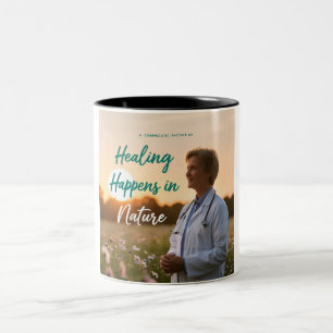 De Café Em Dois Tons Encontre o Equilíbrio: Caneca da Natureza Médica