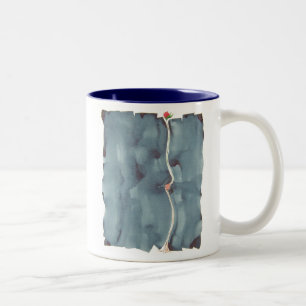 De Café Em Dois Tons Entre a rocha e a caneca dura do lugar