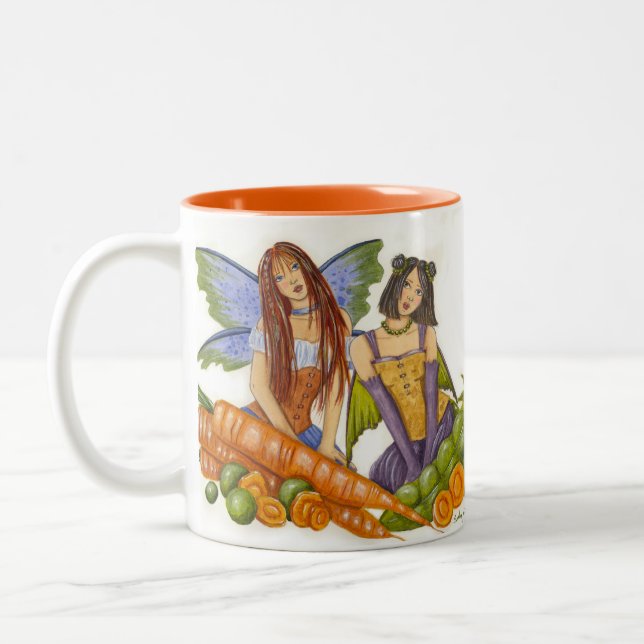 De Café Em Dois Tons Ervilhas e caneca das cenouras (Esquerda)