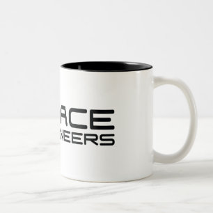 De Café Em Dois Tons Espace logotipo branco/preto da caneca do Dois-Tom