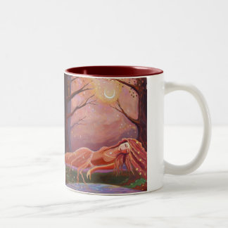 De Café Em Dois Tons Esperando um sonho - caneca da arte da fantasia