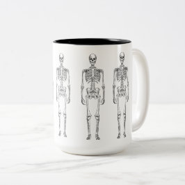 De Café Em Dois Tons Esqueleto do vintage do hipster caneca do Dois-Tom
