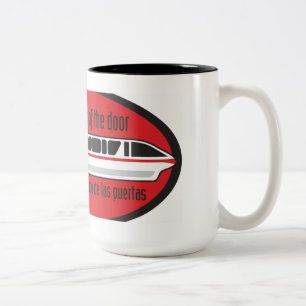 De Café Em Dois Tons Esteja por favor claro da porta - caneca do