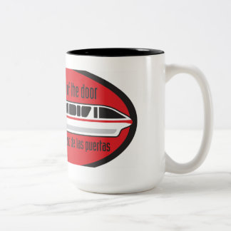 De Café Em Dois Tons Esteja por favor claro da porta - caneca do