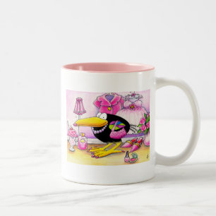 De Café Em Dois Tons Eu amo a caneca COR-DE-ROSA