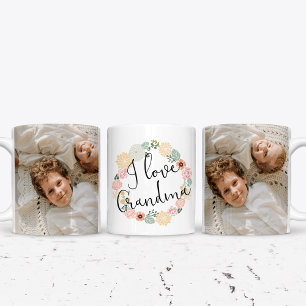 De Café Em Dois Tons Eu Amo Avó Caneca Personalizada com Foto