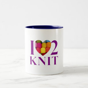 De Café Em Dois Tons Eu amo fazer malha - a caneca