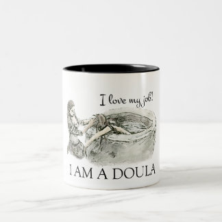 De Café Em Dois Tons EU AMO MEU TRABALHO - caneca do doula