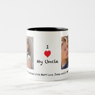 De Café Em Dois Tons Eu amo minha caneca customizável do tio 2 foto
