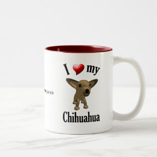 De Café Em Dois Tons Eu amo minha caneca da chihuahua