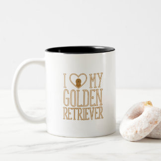 De Café Em Dois Tons Eu amo minha caneca do golden retriever