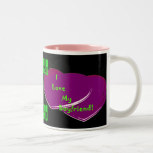 De Café Em Dois Tons Eu amo minha caneca do namorado (mude os nomes)