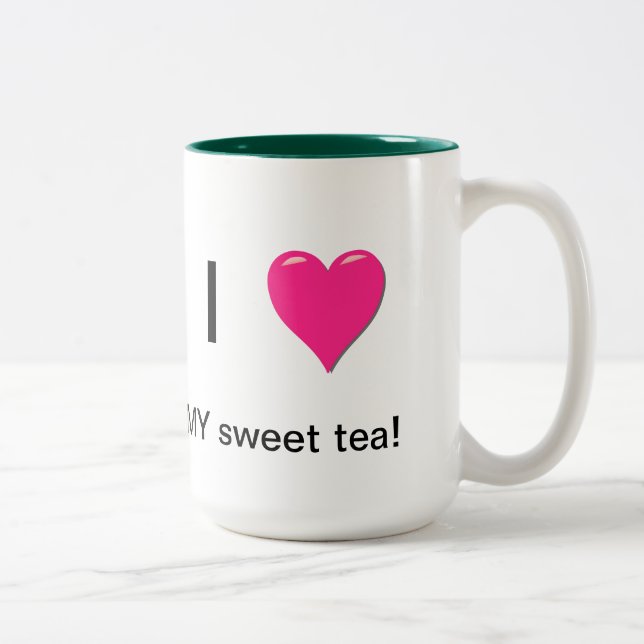 De Café Em Dois Tons Eu amo minha caneca doce do chá (Direita)