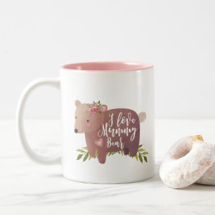 De Café Em Dois Tons eu amo o dia das mães bonito da caneca do urso da