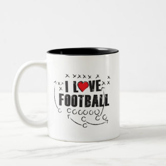 De Café Em Dois Tons Eu amo o futebol - enegreça a caneca do Dois-Tom