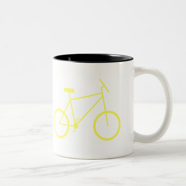 De Café Em Dois Tons Eu monto minha bicicleta para trabalhar a caneca (Direita)