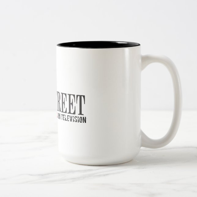 De Café Em Dois Tons Eu olhei para ocupar Wallstreet na tevê - caneca (Direita)