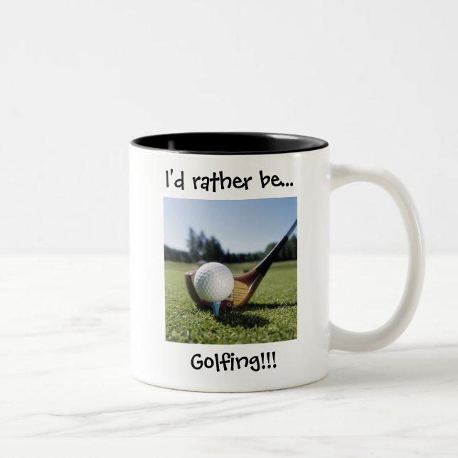 De Café Em Dois Tons Eu preferencialmente… Golfing!!! 11oz. Caneca (Direita)