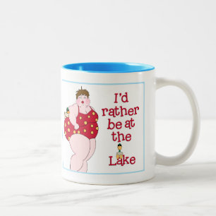 De Café Em Dois Tons Eu Preferencialmente no lago! caneca