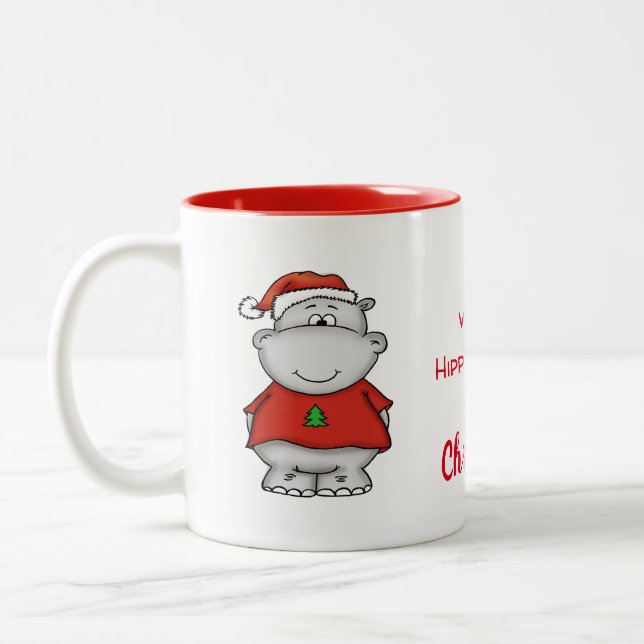 De Café Em Dois Tons Eu quero um hippopotamus para o Natal - caneca (Esquerda)