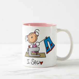 De Café Em Dois Tons Eu Sew a caneca