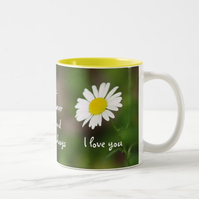 De Café Em Dois Tons "Eu te amo para sempre" caneca da MARGARIDA (Direita)