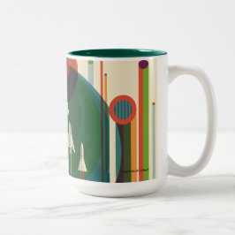 De Café Em Dois Tons Excursão grande - caneca retro do Dois-Tom do
