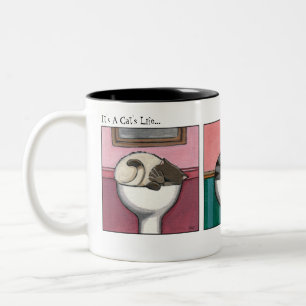 De Café Em Dois Tons Felicidade v.1 do banheiro - caneca do gato