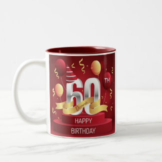 De Café Em Dois Tons Feliz aniversário da 60ª caneca