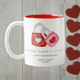 De Café Em Dois Tons Feliz Dia dos Namorados Caneca Personalizada com F