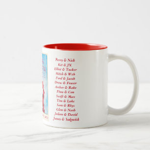De Café Em Dois Tons Feliz Natal, caneca querida com nomes dos casais